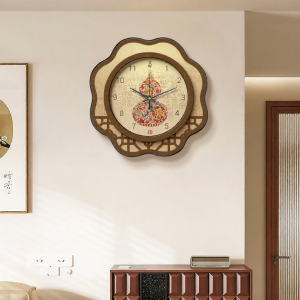 BEISIJIA | Chinese Style Gourd Shaped Silent Wall Clock with Dust Cover