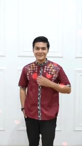 Koko Pria Dewasa Lengan Pendek Baju Muslim Pria Motif Bordir