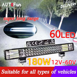 AUTOFun 60LED 12-60V SLRG Lampu Tembak Sorot Motor LED Bar Lampu Tembak Led Mobil LED Light Bar untuk Motor Mobil SUV Truck Off Road