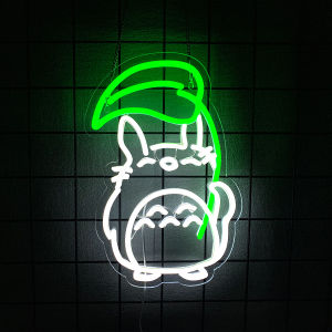 Animation Neon Sign Cute Totoro Led Icon Wall Decor Used For Room Home Game Room Coffee Shop Office Bar Art Wall Lamp.