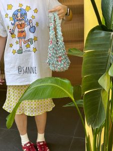 กระเป๋าผ้าใบลายดอกไม้ยืดหยุ่น กระเป๋าถือผ้าใบแฟชั่น ความจุขนาดใหญ่ กระเป๋าถือผ้าใบ กระเป๋าถือผ้าใบอเนกประสงค์