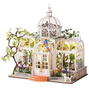 Robotime Rolife DH102 Oxygen Oasis DIY Miniature House | 3D Wooden Puzzle Kit with LED Lights 1168pcs Master Level Craft | Handmade Holiday Gift for Kids Adults | Home Decor