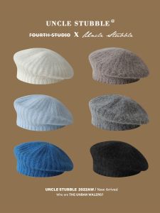 Phiên Bản Nâng Cấp Mũ Nồi Lông Thỏ Dệt Kim Dày Dặn Hàn Quốc Dongdaemun (khu Mua Sắm Ở Seoul) Màu Trơn Đa Năng Mềm Ấm Áp Mũ Họa Sĩ