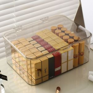 Large Capacity Acrylic Cosmetic Mask Storage Box Flip Cover Dustproof Home Use Popular Bathroom Organizer Transparent Cover