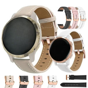 20 18MM Watchband Bracelet For Garmin Venu 3S 2S Vivoactive 4S Vivomove 3S Rey Active S PU Leather SmartWatch Band Wrist Straps