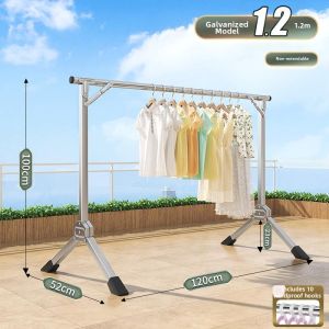Single Rod Stainless Steel Foldable Clothes Drying Rack
