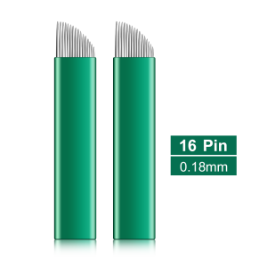 10/50/100 PCS 0.18 Mm 16 Pin Microblading Needles Blades Lamina Agulha Sobrancelha Tebori Microblading 16 Pontas Flex Brow Tatoo
