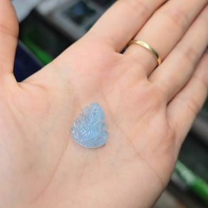 Q161 Mặt dây chuyền hồ ly chúa Aquamarine sẵn lỗ nhỏ 1li cho Thuỷ và Mộc - Phong Thuỷ TUDO P
