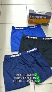 MEN UNDERWEAR BOXER BREATHABLE COTTON/SELUAR DALAM LELAKI KAIN COTTON 1 BOX 3 PCS