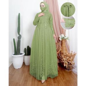 GAMIS BUSUI FULL BRUKAT SHIREEN FREE MASKER/ MAXI FASHION SERAGAM MUSLIM KONDANGAN PESTA WISUDA TERBARU