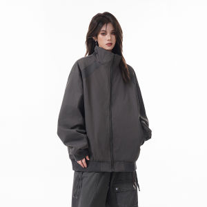 BWKA | Dark Blue Deconstructed Stand Collar Jacket