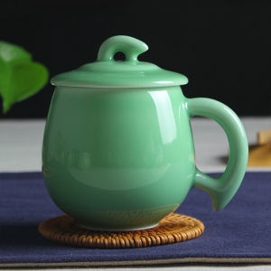 Rongcheng Ceramic Tea Cup Creative Couple Chinese Style Office Cup with Lid Five Colors Year-Round Tea Brewing Cup