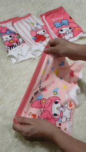 Girls Milk Silk panties 4pcs/set Girl Underwear Kids Boxer Briefs My melody Antibacterial Panties Kuromi panties C144