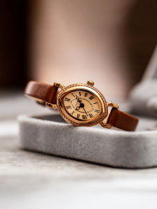 Elegant Olive Quartz Womens Watch Waterproof Leather Strap Vintage Korean Fashion Jewelry Accessories Small Luxury Brand