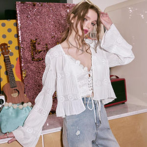 White Lace Chiffon Open Cardigan Womens Short Thin Summer New Style Versatile Lazy Style Sun Protection Outerwear Cover up