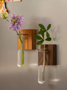 Creative Wall Mounted Tube Flower Vase Glass Cultivation Personalized Wall Decor Small Flower Pot Simple Artistic Home Decor