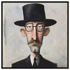 Tranh biếm họa chân dung chất liệu sơn dầu.Tranh treo tườngdán tường trang trí nội thất.CGI-1205