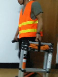 DEKES A-frame multifunctional telescopic ladder household extendable folding ladder anti slip pedal 500kg load-bearing capacity