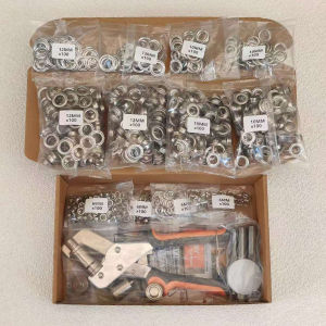 6/10/12mm 600 Sets Eyelet Tool Kit with 3 Interchangeable Dies Handheld Hole Punch Pliers for Tarps Fabric Shower Curtain Cloth