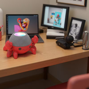 Cute crab-shaped audio stand compatible with Alexa Echo Dot 4/5 generation suitable for home desktop and office