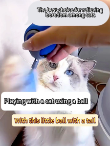 AiPet  Automatic Cat Toy Ball Smart Interactive Kitten Play with Motion Sensor USB Rechargeable Chew-Proof Safe Material Imitates Mouse Tail for Training Smart cat ball Mainan Kucing Auto Bola Kucing Pintar USB Caj Semula 电动逗猫球