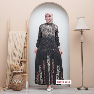Batik Cap Gamis Abstrak mewah