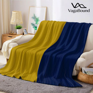 BILIBILI | yellow blue split Flannel Blanket Warm Soft Halloween Christmas Decorative Couch Warm Cozy All-Season Gift
