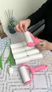 Tearable Sticky Lint Roller Replaceable Roll Paper Pet Hair Remover Handheld Dust Wiper For Clothes Carpet Fabric Lint Fuzz