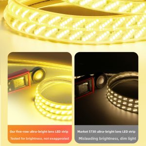 SAINAHEPAN | Waterproof Outdoor LED Strip Light for Home Villa Eaves and Exterior Walls Super Bright COB Soft Light Strip Warm White Light