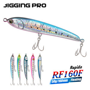JIGGIINGPRO Rapido Floating Pencil Fishing Lure 160mm 50g Topwater Artificial Hard Bait Surface Wobbler Stickbait Saltwater Lure