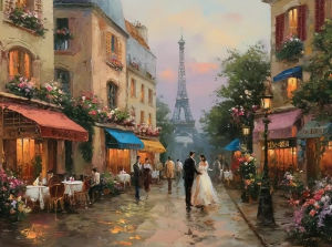 500/1000/1200/2000PCS Eiffel Tower & Paris Street Scene Paper Puzzle Box - Challenging Adult for Family & Friends