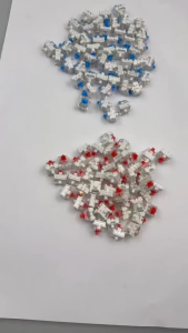 50/100PCS 3-Pin Cross Axis Blue/Red Mechanical Keyboard Switches Tactile Linear Thin Pins Switches