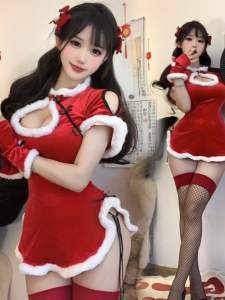 ชุดกระโปรงสั้นสีแดง ชุดการแสดงบนเวที งานปาร์ตี้วันปีใหม่ ชุดนักแสดงสัตว์ประหลาด ชุดนักแสดงกระต่ายสุดน่ารัก ชุดนักแสดงสุดเก๋