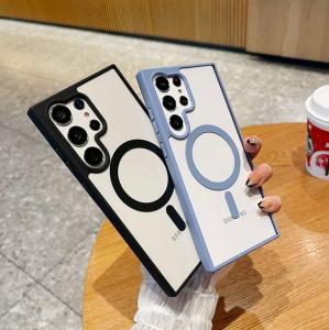 Magnetic Casing For Samsung A56 A55 A16 A15 A26 A36 A06 A54 A35 A25 5G MagSafe Clear Transparent Hard Shockproof Phone Case Samsung Galaxy S25 ULTRA S24 Ultra S23 Ultra S23 FE 5G S22 S23 S24 Plus Wireless Charging Phone Casing Cover Shell