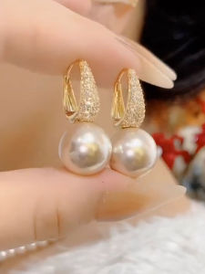 Fashionable French Style Pearl Earrings Women Simple Luxury Sensation Zircon Ear Cuff Elegant Trendy Jewelry Dangle Earrings