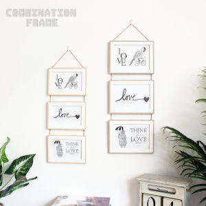 Creative Nordic Simple 6 Inch 7 Inch Photo Frame Combination Three-Body Integrated Childrens Photo INS Style Wall Hanging Studio Photo Frame