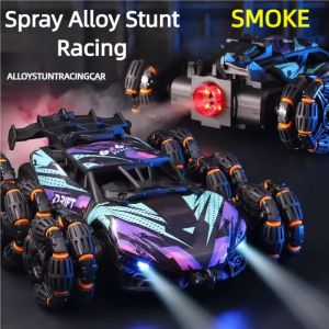 Childrens Alloy Remote Control Car Morphing Six-Wheeled RC Off-Road Climbing Stunt Four-Wheel Drive Spray Drift Racing Car Toys