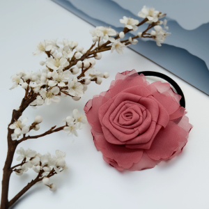 Mùa Xuân Mới Cao Su Đàn Hồi Cao Hoa Hồng Màu Hồng Phụ Kiện Tóc Nữ Phong Cách Trung Hoa Cổ Điển Kiểu Tóc Nửa Đầu