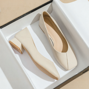 MIFEI | Heeled Mid Heel French Design Open Shoes for Big Sizes