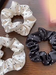 Dây buộc tóc nữ scrunchies Eleanor Accessories vải trơn phối chấm bi phụ kiện tóc dây cột tóc 10465