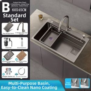 Nano Handmade Large Single Bowl Kitchen Sink