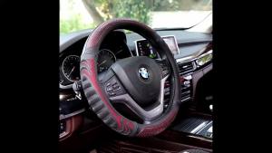 New Elegant PU Leather Anti-Slip Steering Wheel Cover Diameter 38 cm Universal Fit for 15 inches
