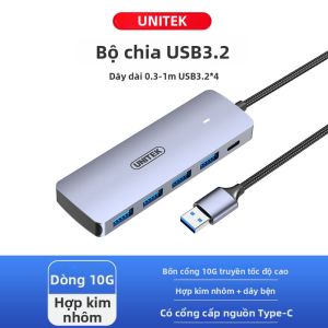 YUEYUZHE | Hub USB3.2 Cao Tốc 10G với Nguồn Điện Type-C