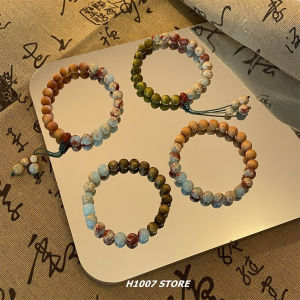 Couples Style Split Green Sandalwood Bracelet Mens Hand Chain Womens Versatile Design High-End Emotional Matching Jewelry