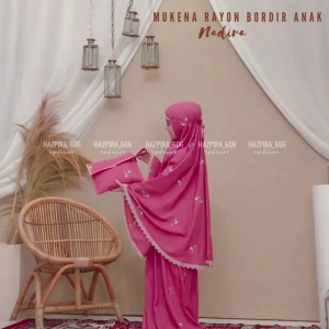 Mukena Anak Nadira Rayon Full Bordir: Mukena Anak Tanggung & Remaja Mewah Elegan Terbaru 2025
