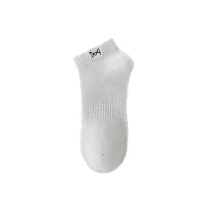 miiow | Mens Cotton Socks Breathable Sport Short Socks Anti-Odor Absorbent Boat Socks Autumn Season Embroidery Non-Slip Summer Style