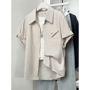 La Chapelle | Áo Sơ Mi Ngắn Tay Sọc Vintage cho Phụ Nữ Mới 2026