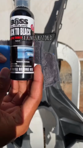 (New Packaging) ORIGINAL 100ml BOSS BACK TO BLACK PLASTIC TRIM RESTORER | Polish Restorer Back to Black for Faded Plastic Trims( FREE SPONGE )