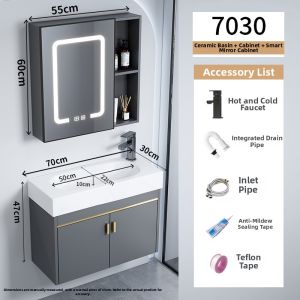 Space Aluminum Compact Bathroom Cabinet Set