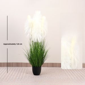 Natural Reed Simulation Plant Floor Standing Pot for Home Living Room Shophouse Homestay Landscape Clothing Store Decoration